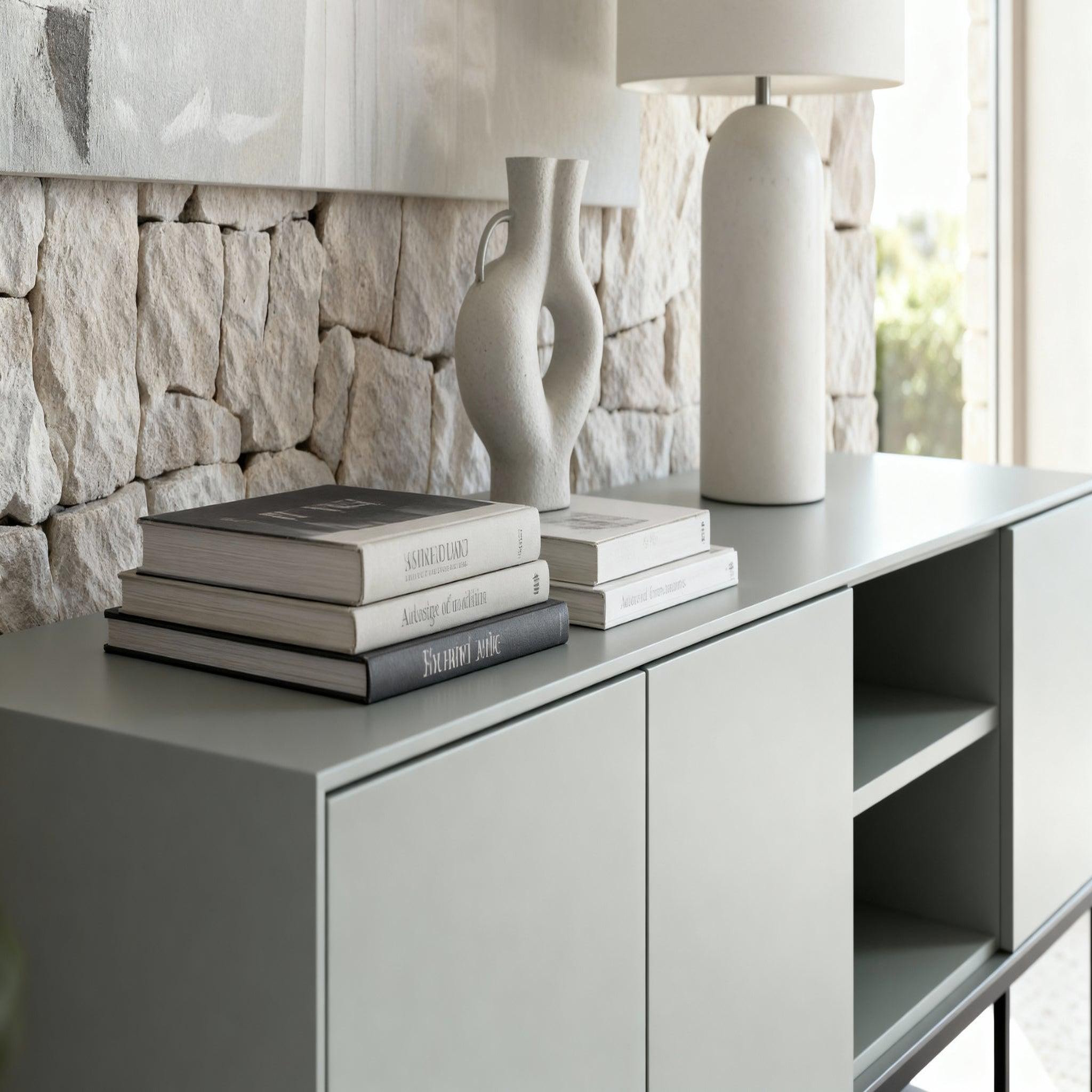 Voir la diapositive 4 : CASANOVA PARIS MAOLA - Buffet 3 portes 180cm en mélamine - Gris
