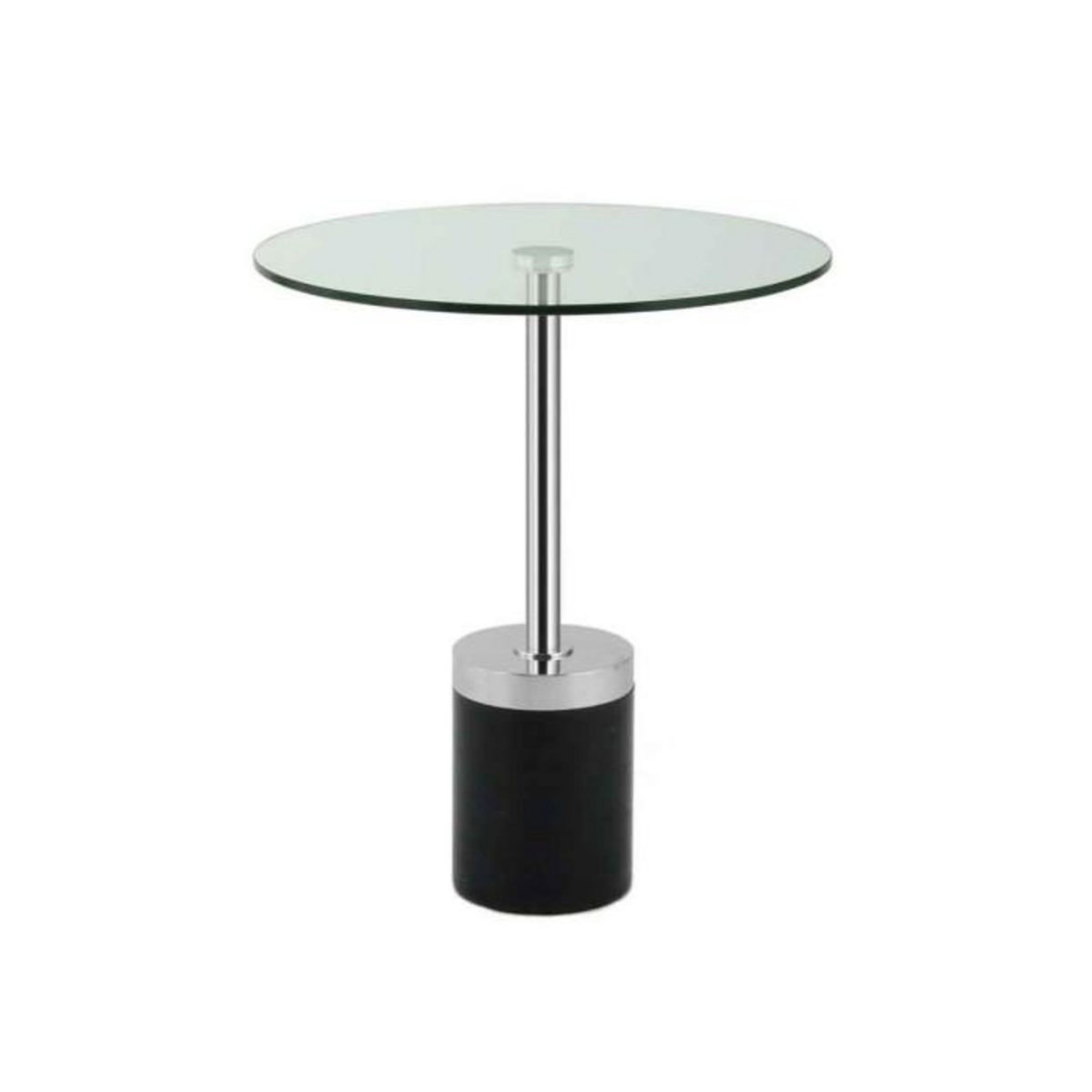 Paris Prix Table d'Appoint en Marbre  Lana  53cm Argent & Noir