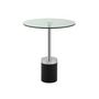 Voir la diapositive 2 : Paris Prix Table d'Appoint en Marbre  Lana  53cm Argent & Noir