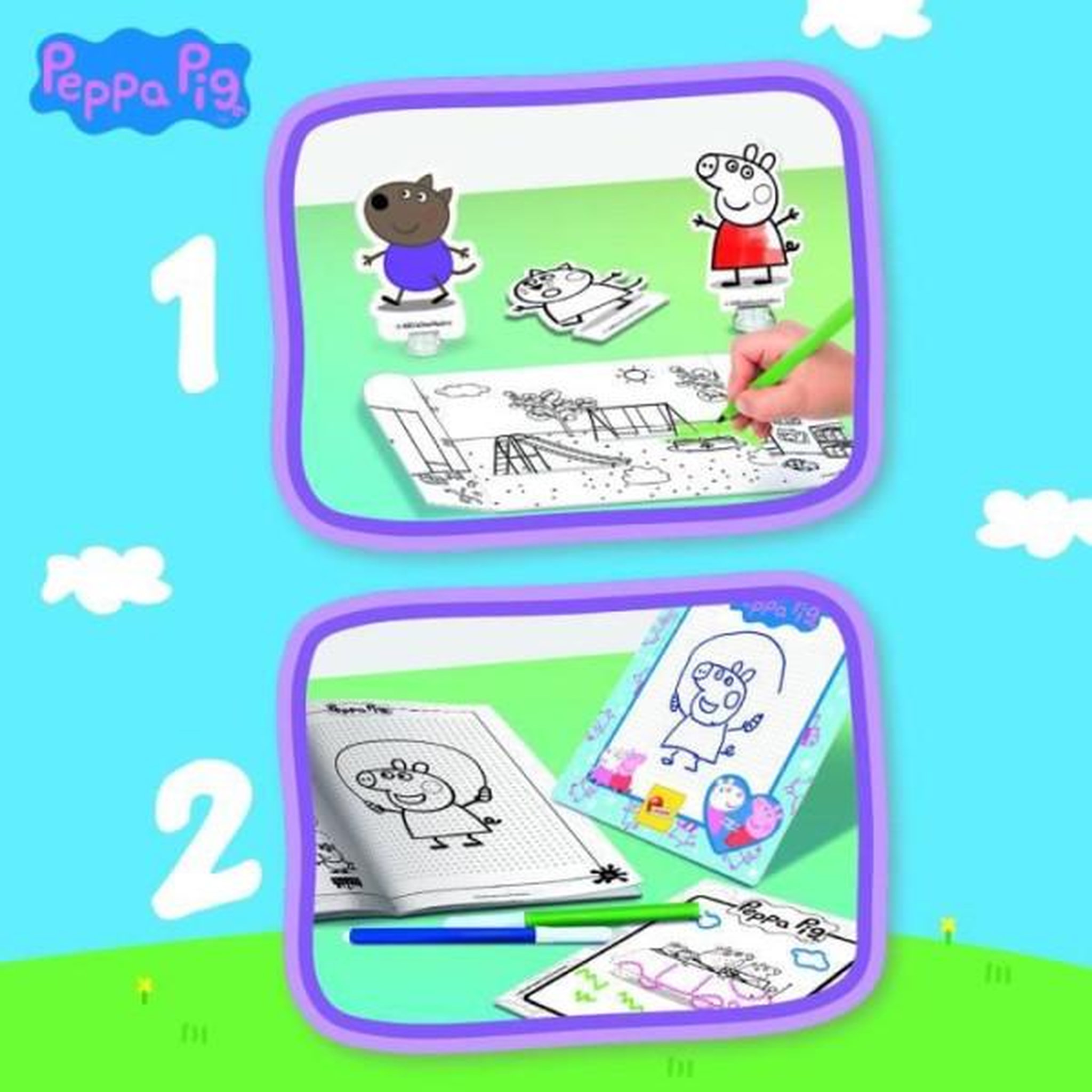Voir la diapositive 4 : LISCIANI GIOCHI Sac a dos école de dessin peppa pig - lisciani