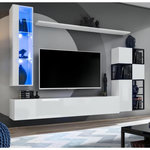 Paris Prix Ensemble Meuble TV Design  Switch II  250cm Blanc & Noir