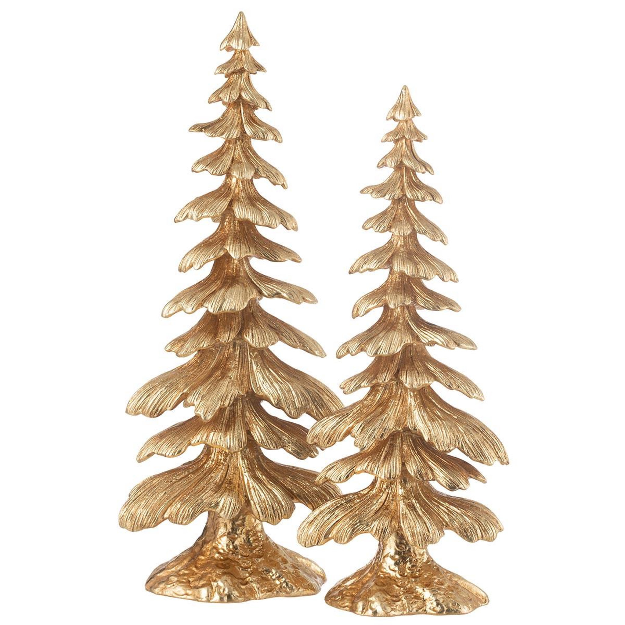 Voir la diapositive 2 : J-LINE Sapin déco en résine  luciano  51cm or