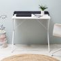 Voir la diapositive 5 : Paris Prix Bureau Design Effet  Terrazzo  80cm Blanc & Gris