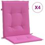 Voir la diapositive 2 : VIDAXL Coussins de chaise a dossier bas lot de 4 rose tissu