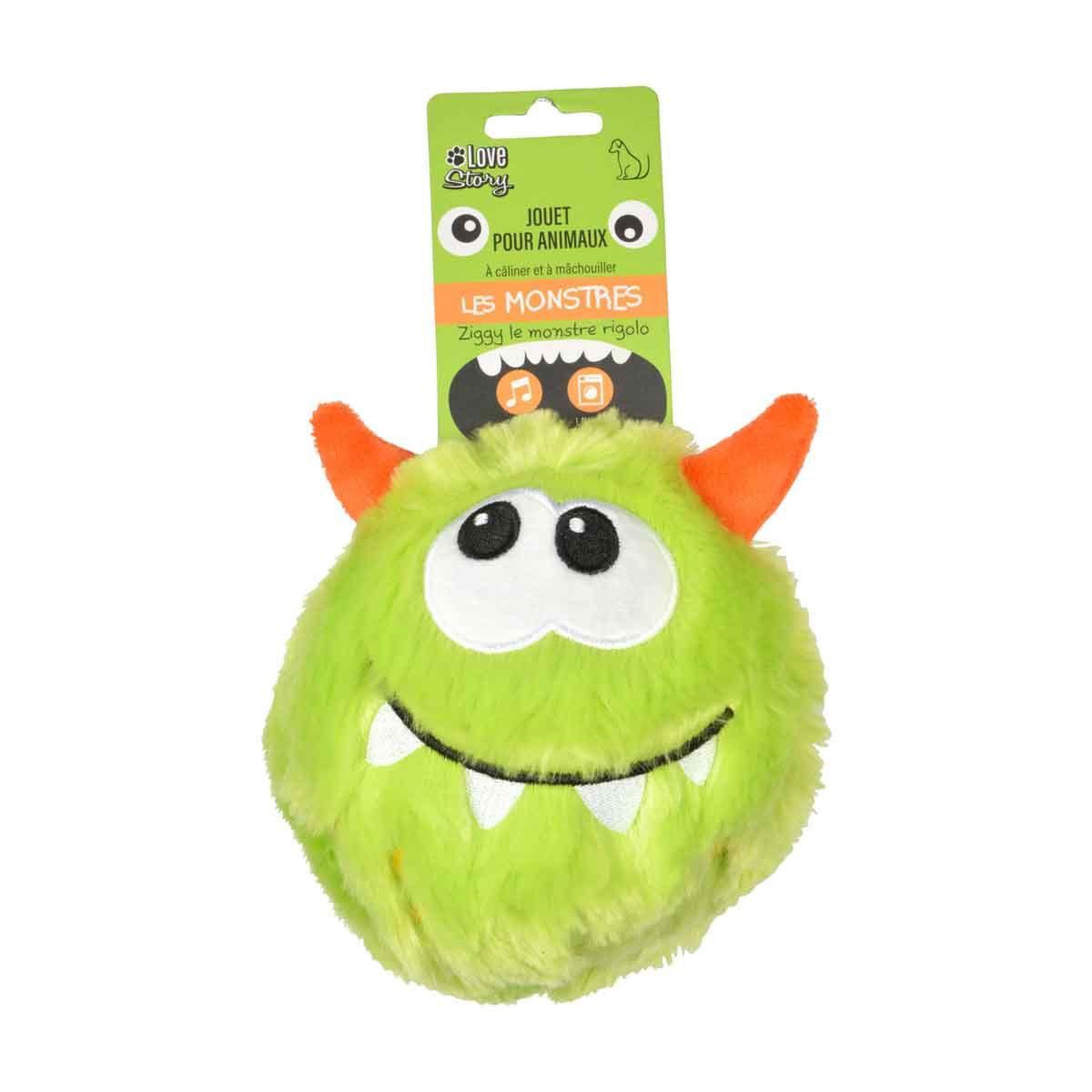 Voir la diapositive 4 : LOVE STORY Jouet pour chien  ziggy le monstre  14cm vert