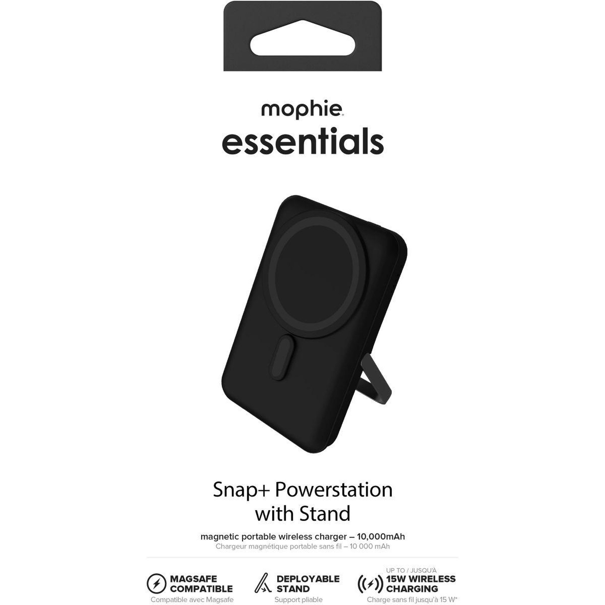 Mophie Batterie externe 10000 mah magsafe noir avec support