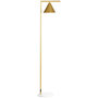 Voir la diapositive 1 : HOMCOM Lampadaire sur pied salon 40W acier doré abat-jour conique orientable base marbre