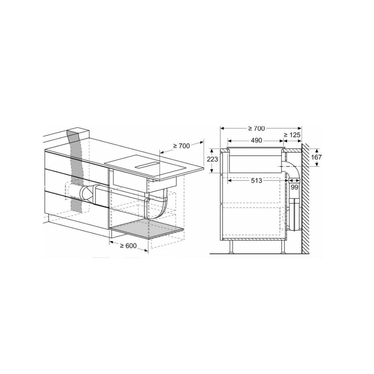 Neff Table de cuisson aspirante induction 71cm 7400w 4 feux - V57THQ4L0