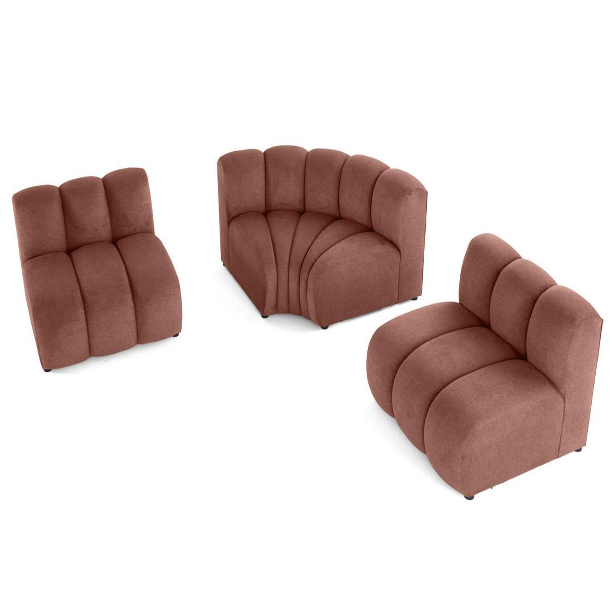 Voir la diapositive 3 : BEST MOBILIER Debbie - canapé modulable d'angle réversible 4 places en tissu texturé