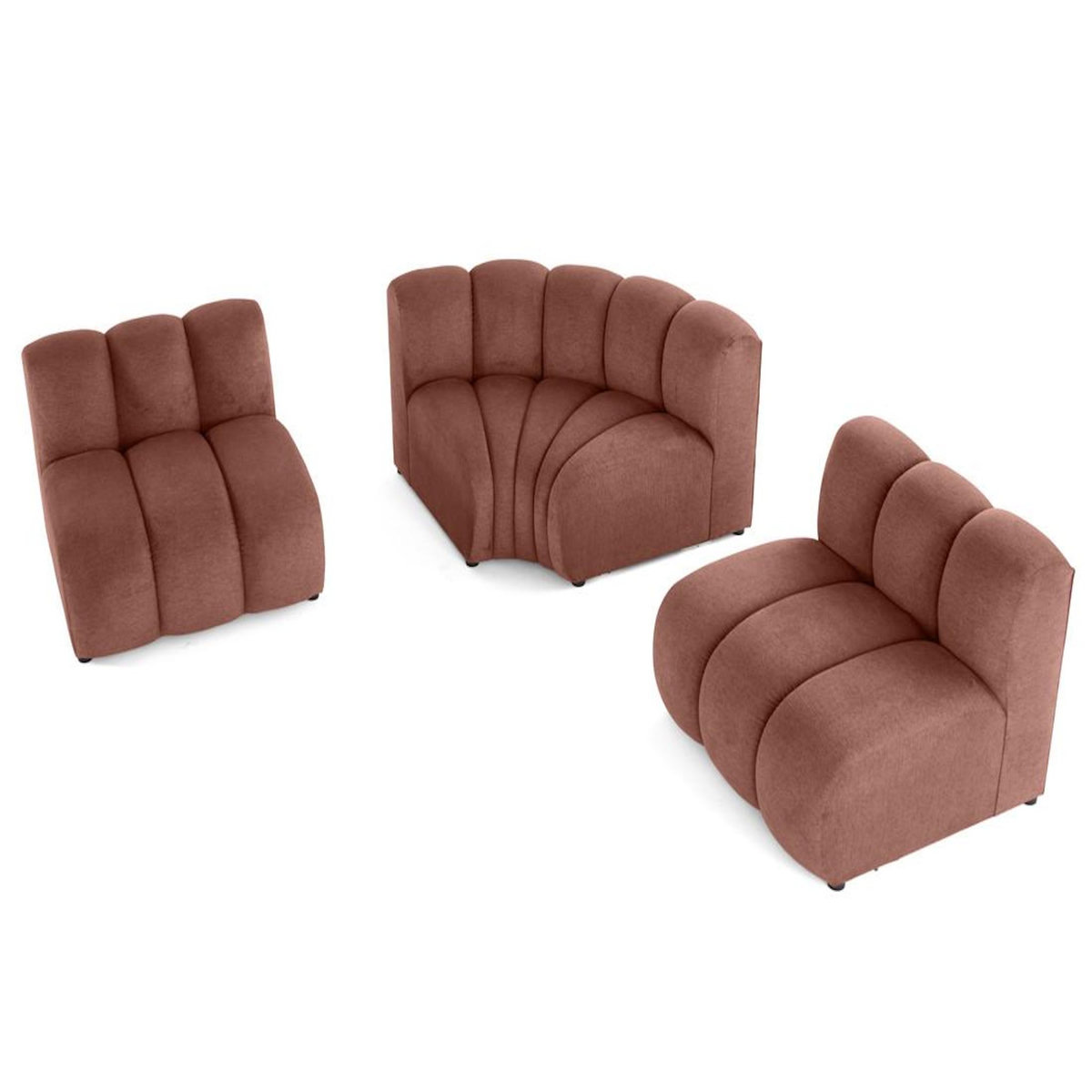 LISA DESIGN Debbie - canapé modulable d'angle réversible 4 places en tissu texturé