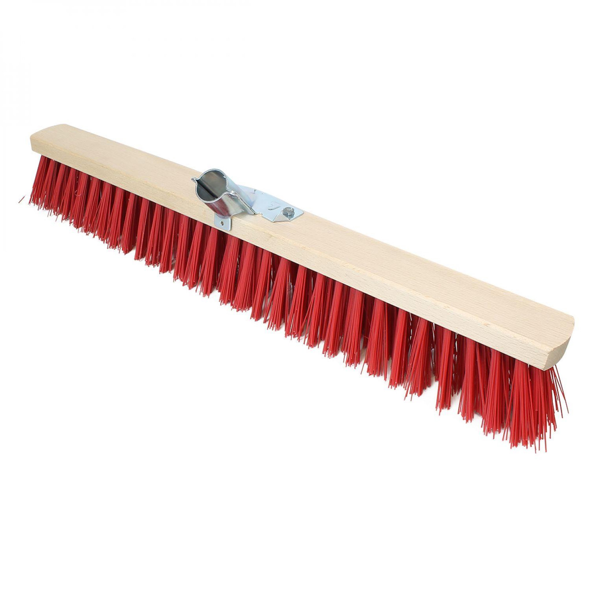 LINXOR Balai cantonnier en bois - 60 cm - Rouge