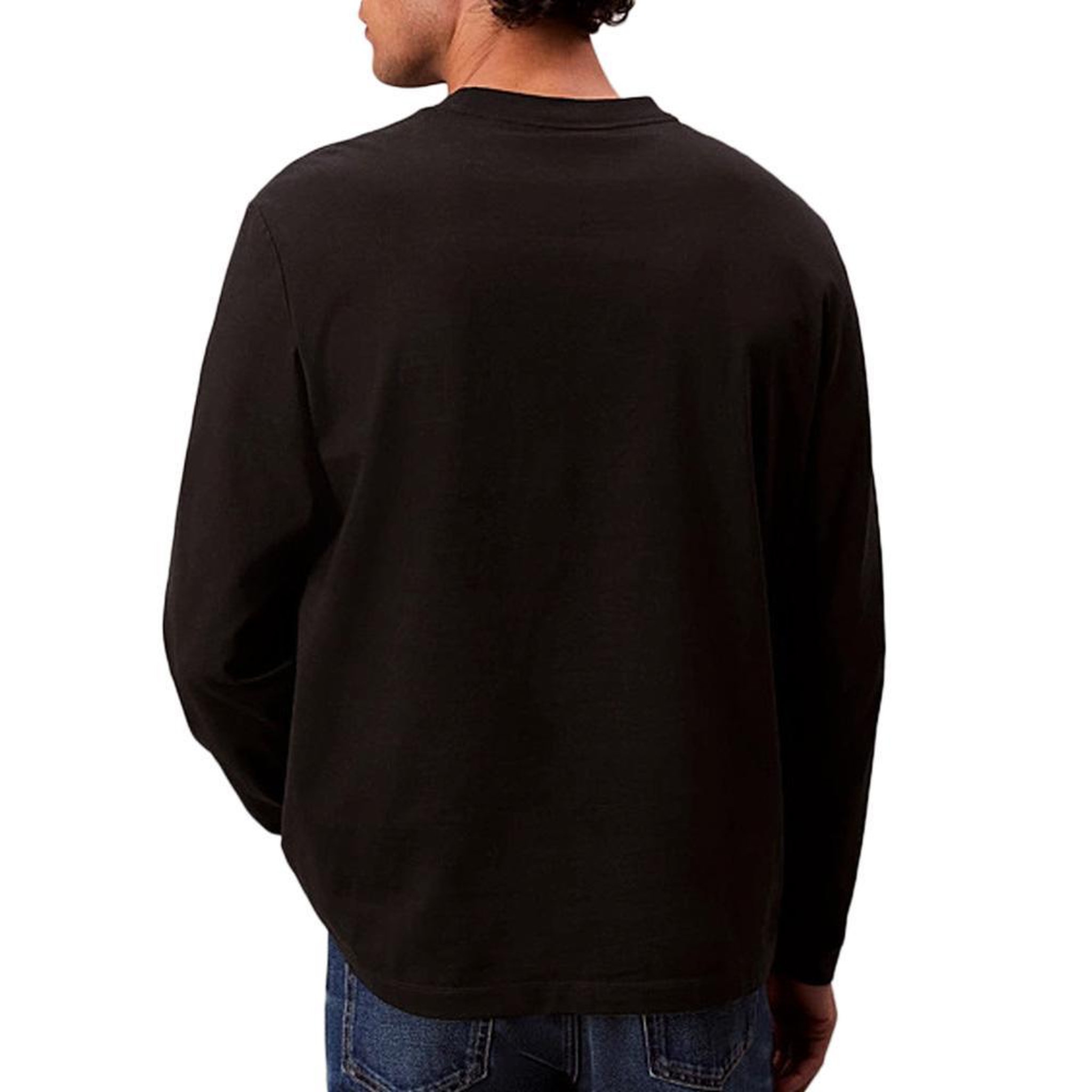 Voir la diapositive 2 : CALVIN KLEIN JEANS T-Shirt Manches Longues Noir Homme Calvin Klein Jeans Standard