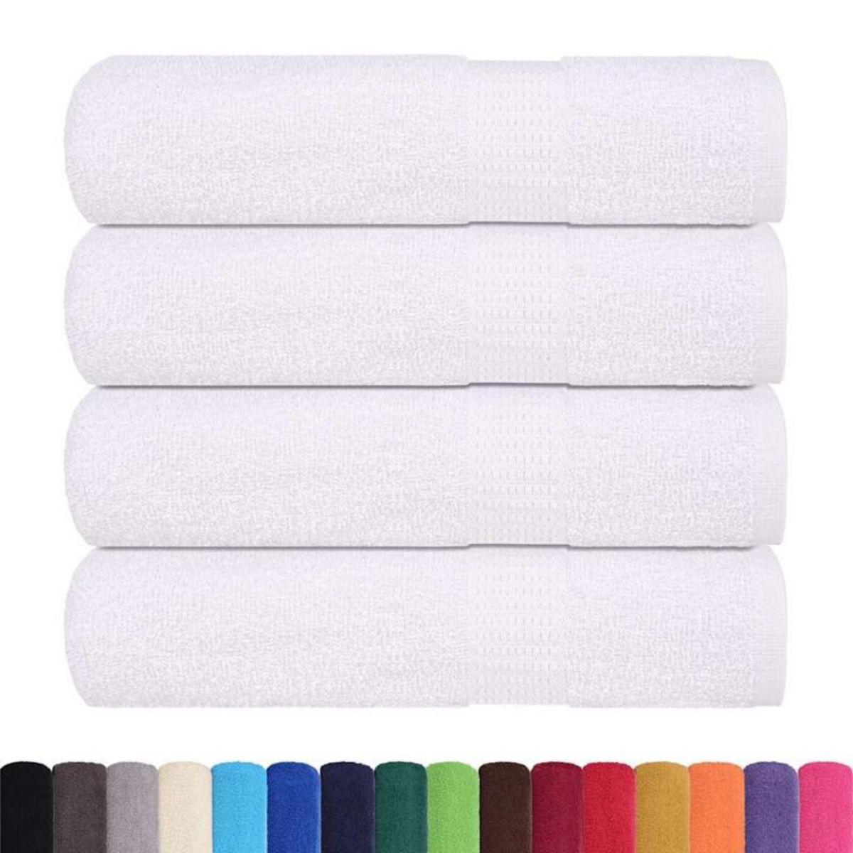 VIDAXL Serviettes de douche 4 pcs blanc 70x140 cm 360 g m² 100% coton