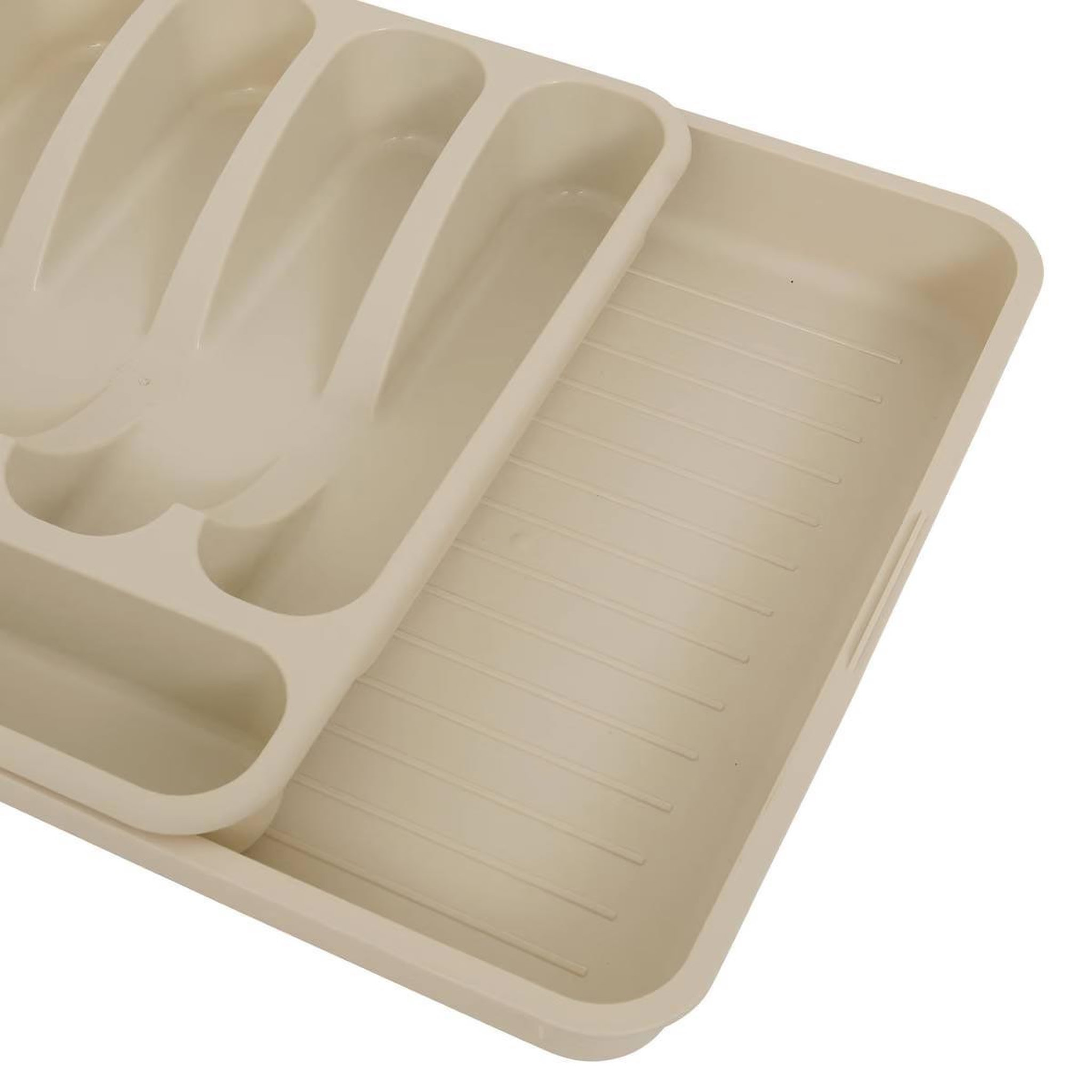 Voir la diapositive 2 : FIVE Range-couverts extensible  poly  28cm beige