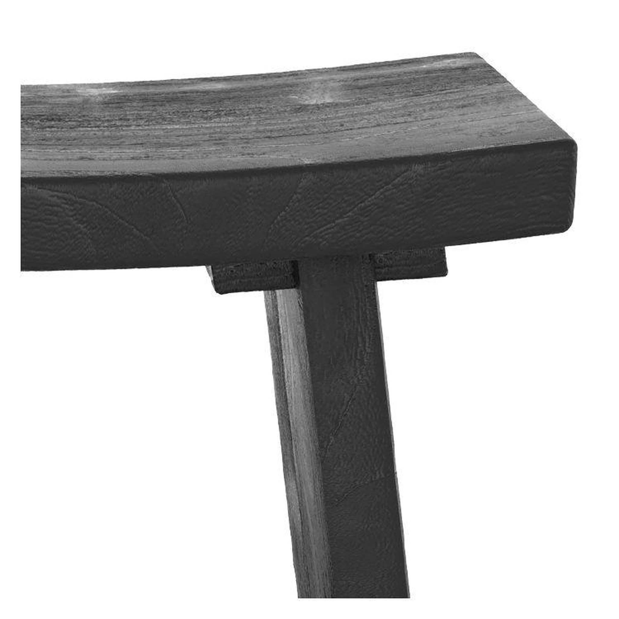 Voir la diapositive 6 : MAISON PAVANE Tabouret en bois de teck recyclé peint en noir-Eka
