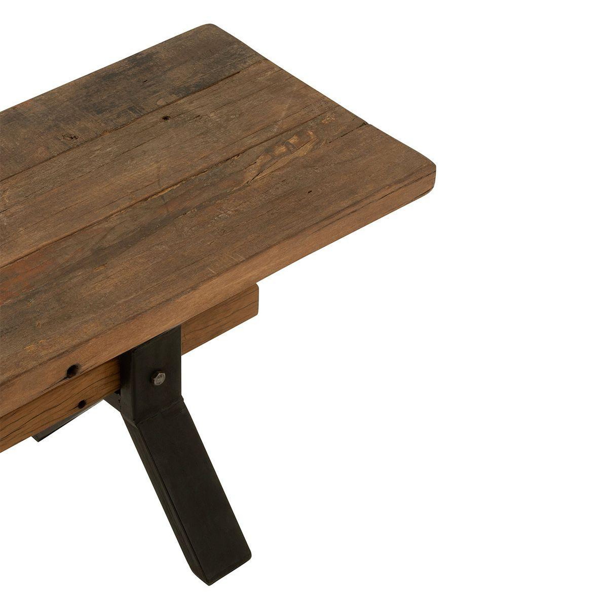 Voir la diapositive 6 : J-LINE Banc en bois vieilli  fannie  180cm marron