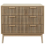 The Home Deco Factory Commode 3 tiroirs Saulk en bois - Marron