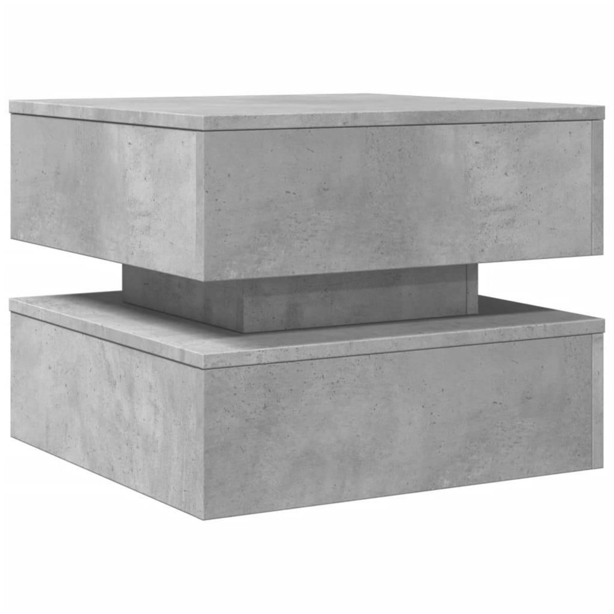 VIDAXL Table basse avec lumieres LED gris beton 50x50x40 cm