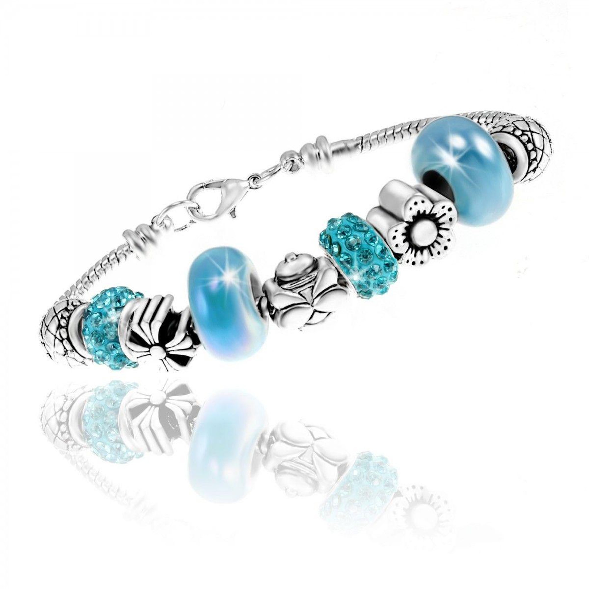SC CRYSTAL Bracelet perles SC Crystal orné de Cristaux scintillants