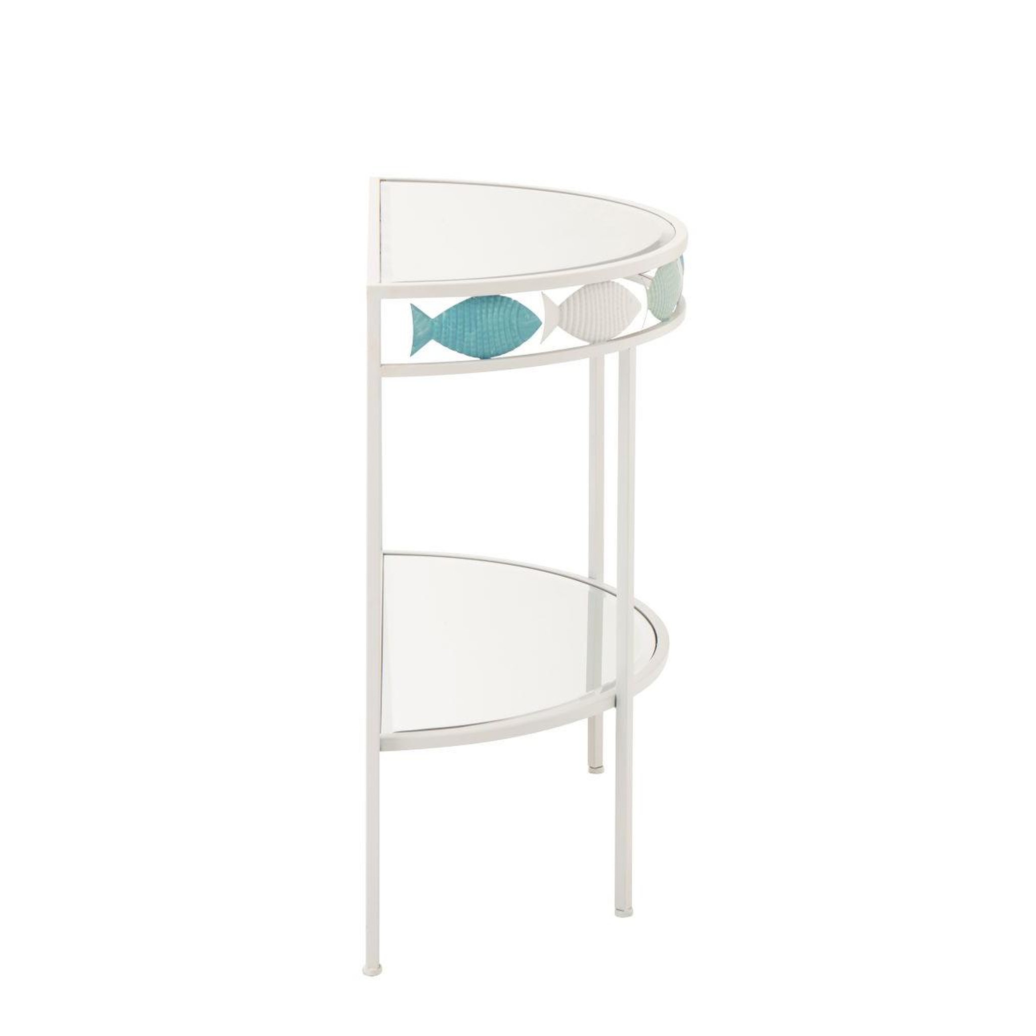 Voir la diapositive 3 : J-LINE Console en métal  poisson  80cm blanc & bleu