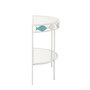 Voir la diapositive 3 : Paris Prix Console en Métal  Poisson  80cm Blanc & Bleu