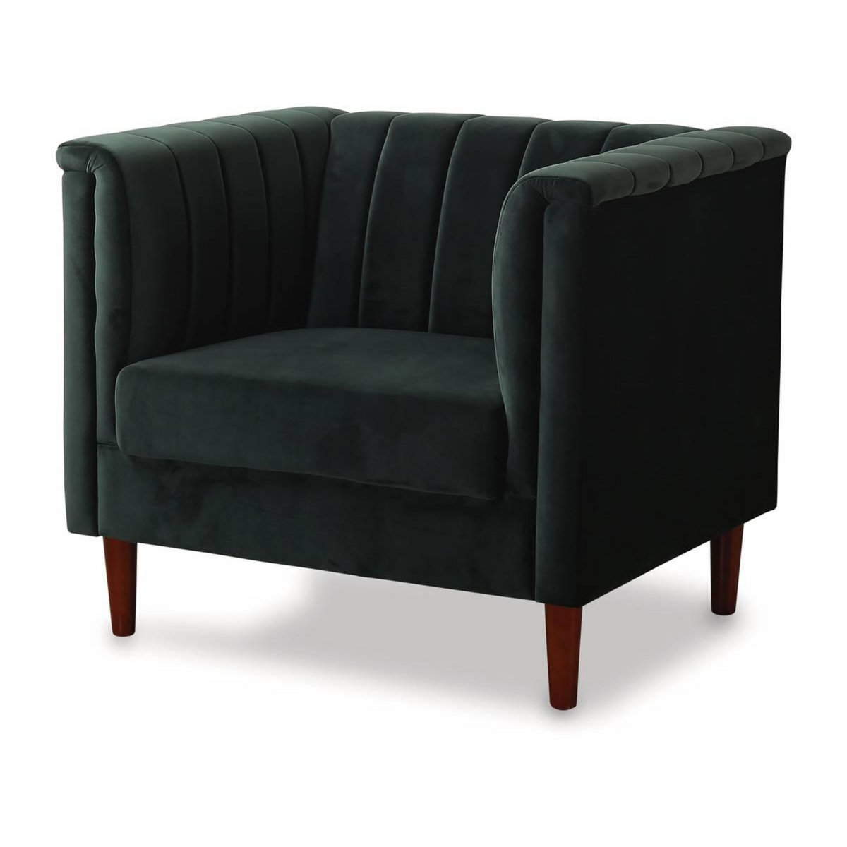 Habitat et Jardin Fauteuil en velours  Ellison  - 97 x 76 x 82 cm - 1 place - Vert foncé