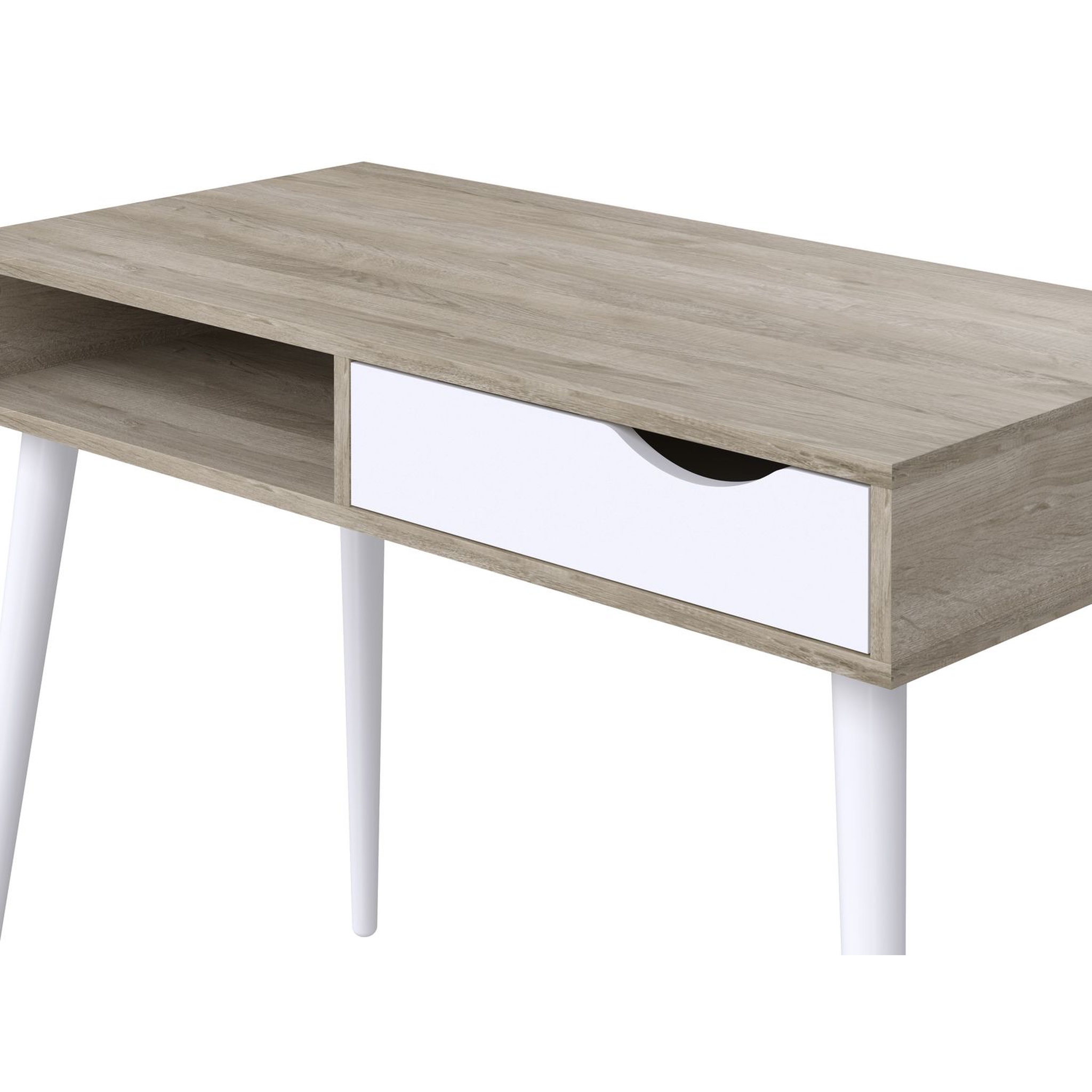 Voir la diapositive 4 : Bureau droit  1 tiroir + 1 niche L100cm YELENA