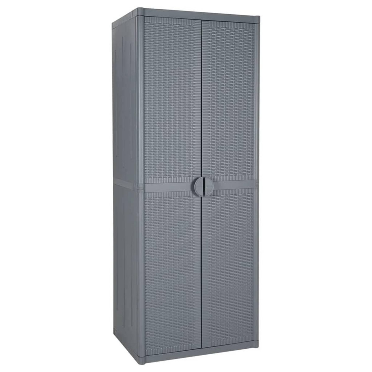 VIDAXL Armoire de rangement de jardin gris 65x45x172 cm PP rotin