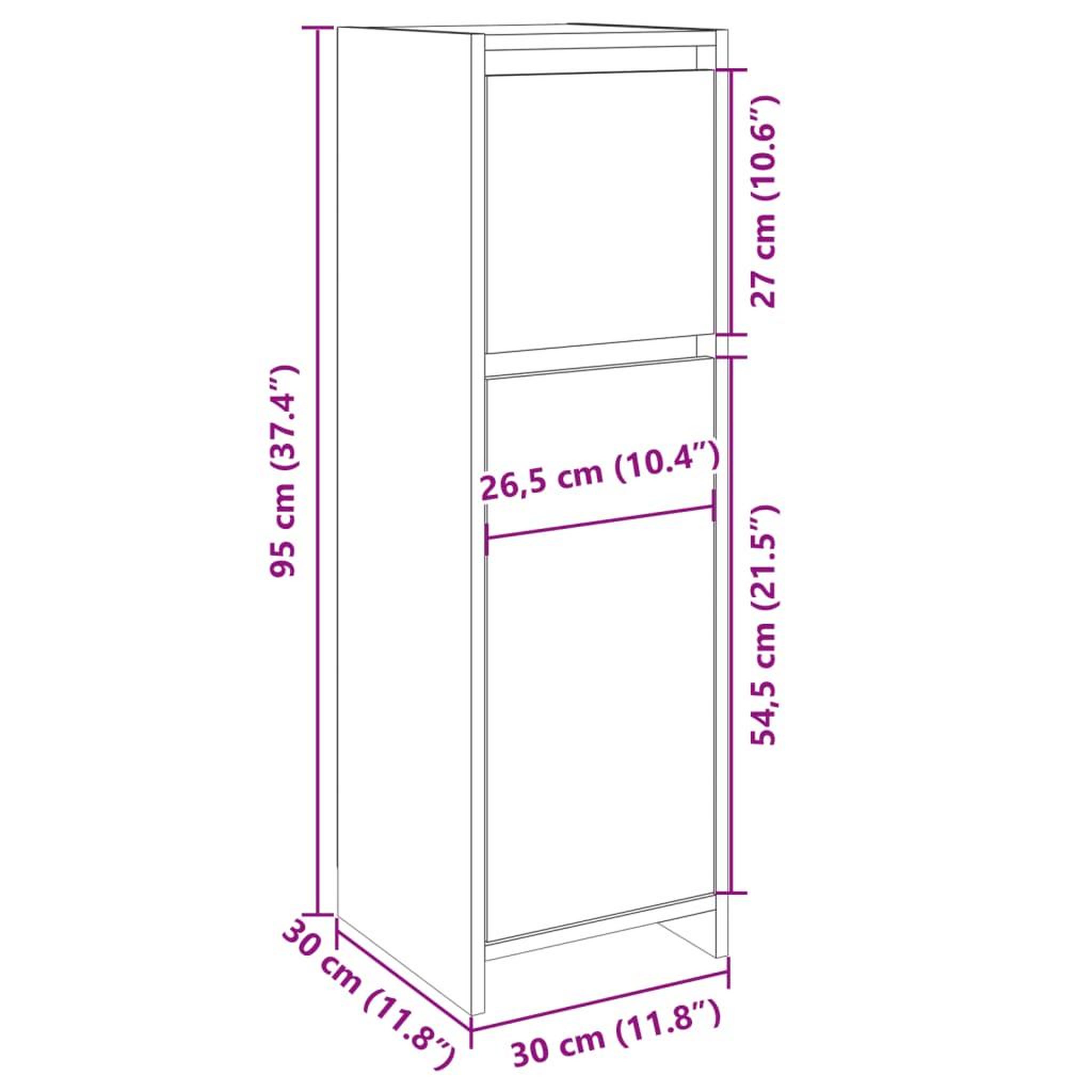 Voir la diapositive 6 : VIDAXL Armoire de salle de bain Chene sonoma 30x30x95 cm Agglomere