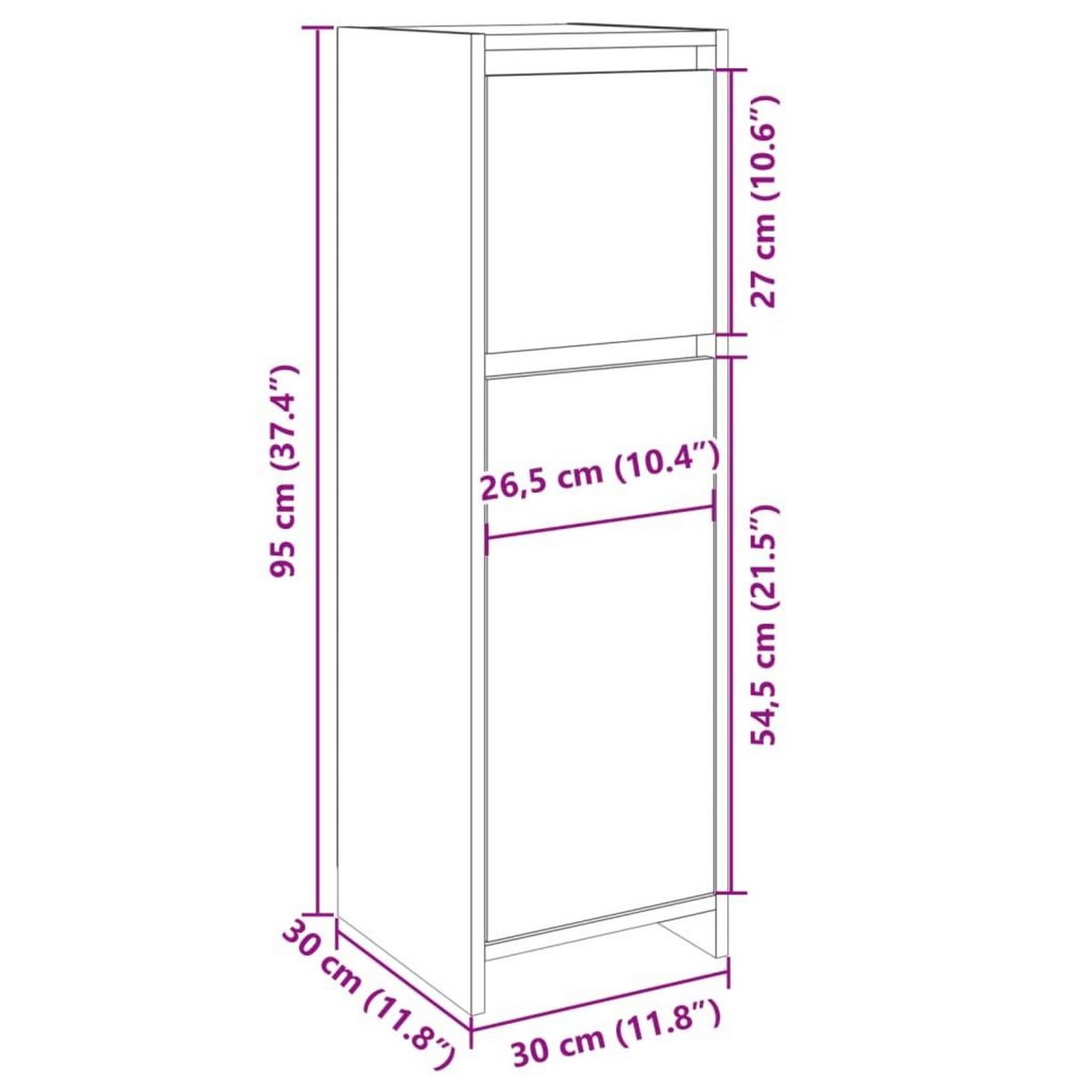 VIDAXL Armoire de salle de bain Chene sonoma 30x30x95 cm Agglomere