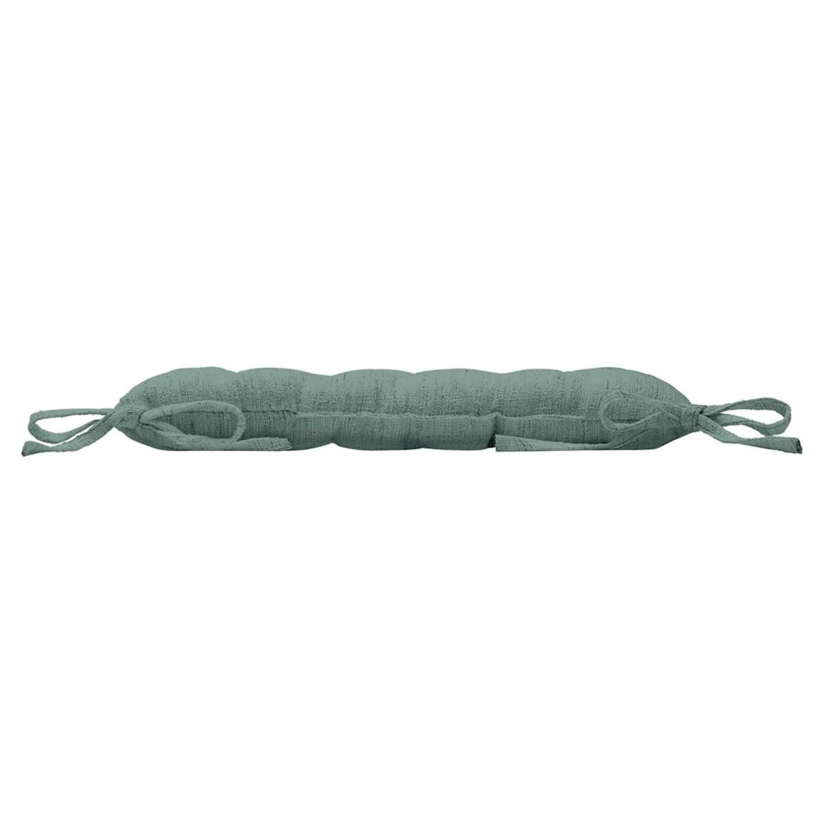 Paris Prix Galette de Chaise Effet Lin Tissé  Nando  38x38cm Vert Cèdre