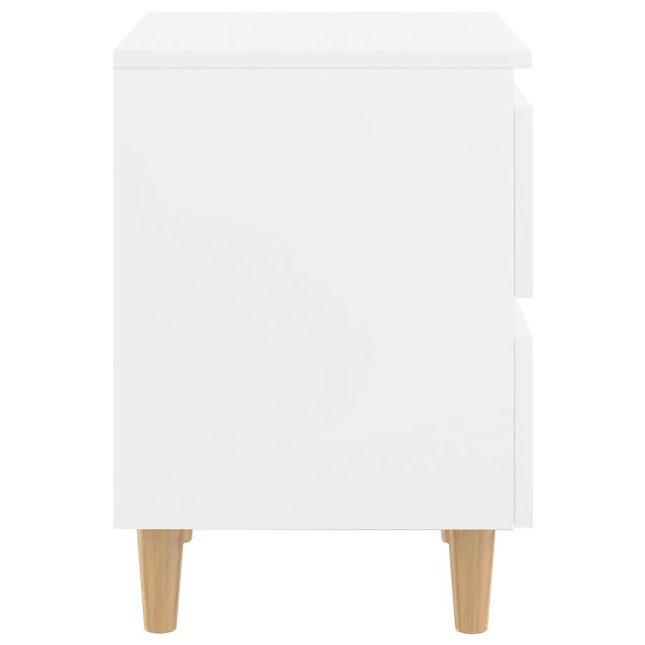 Voir la diapositive 4 : VIDAXL Table de chevet avec pieds en pin Blanc brillant 40x35x50 cm