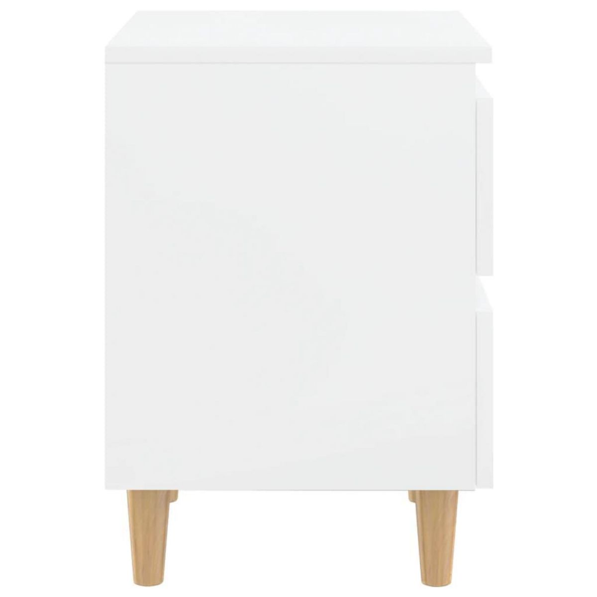 VIDAXL Table de chevet avec pieds en pin Blanc brillant 40x35x50 cm