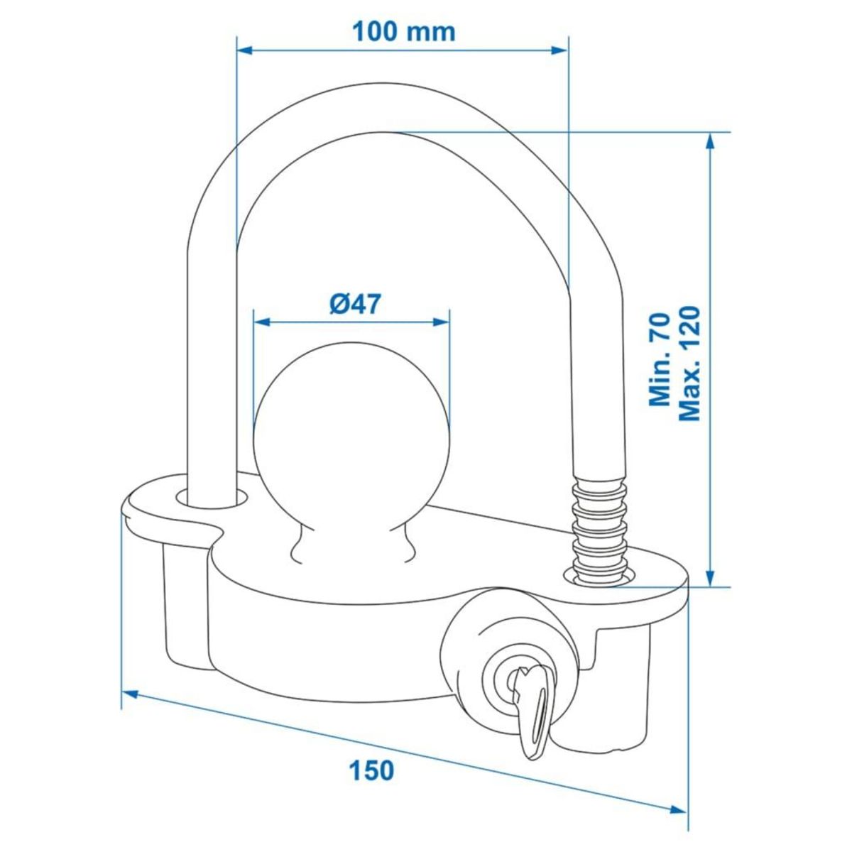 PROPLUS ProPlus Verrou d'accouplement avec cylindre de fermeture 341329