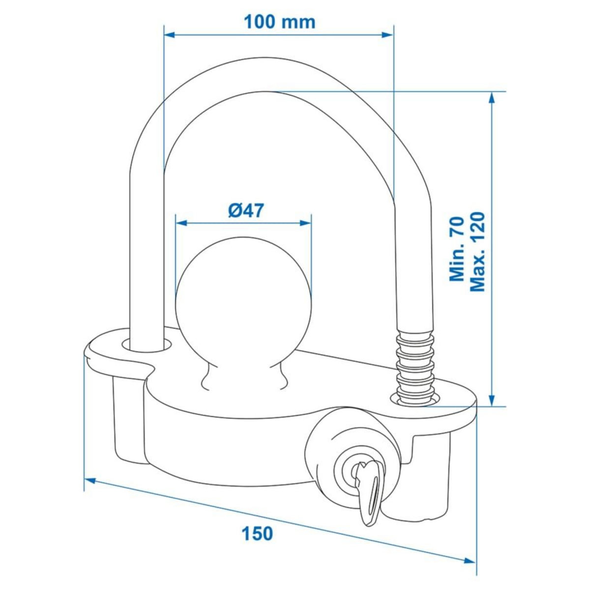 PROPLUS ProPlus Verrou d'accouplement avec cylindre de fermeture 341329