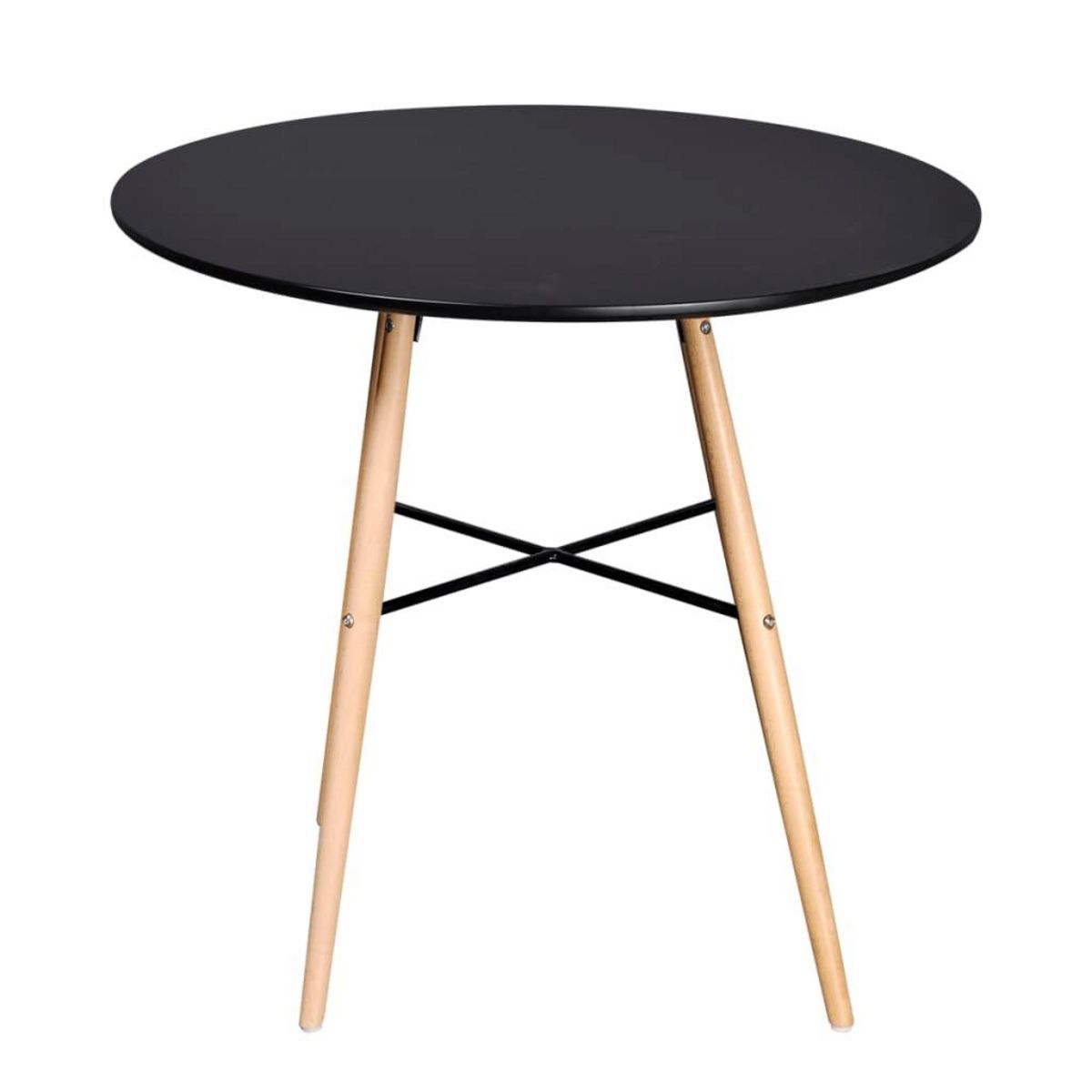 VIDAXL Table de salle a manger ronde MDF Noir
