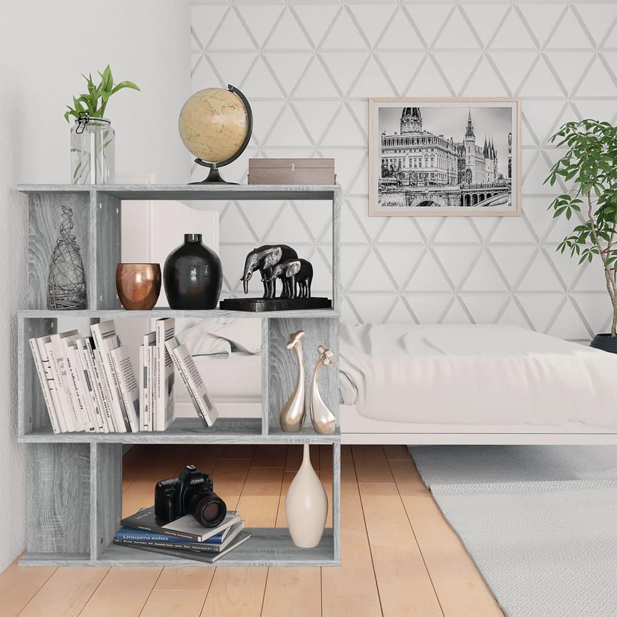 Voir la diapositive 5 : VIDAXL Bibliotheque/Cloison Sonoma gris 80x24x96 cm Bois d'ingenierie