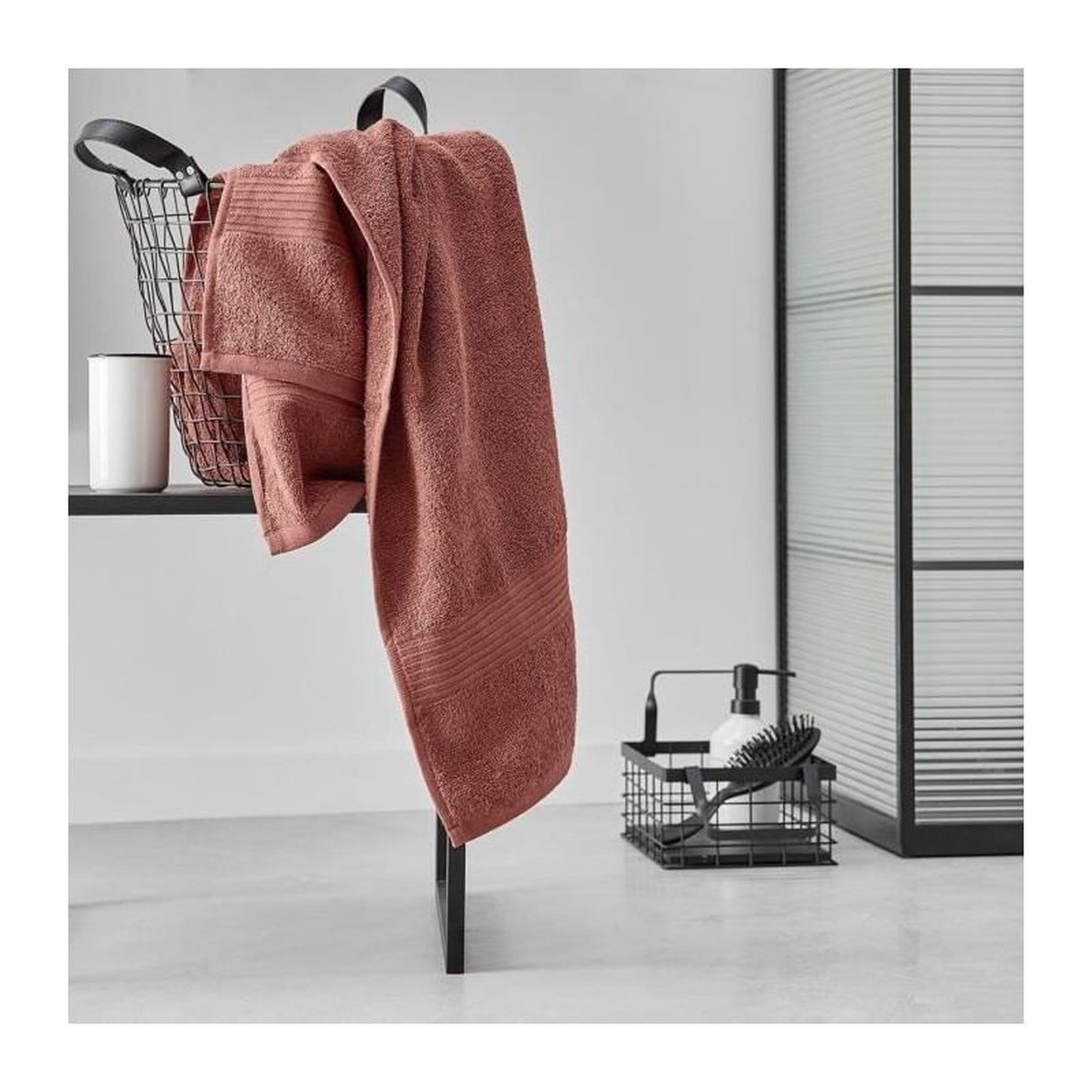 Voir la diapositive 2 : Today TODAY Essential - Maxi drap de bain 90x150 cm 100% Coton coloris terracotta
