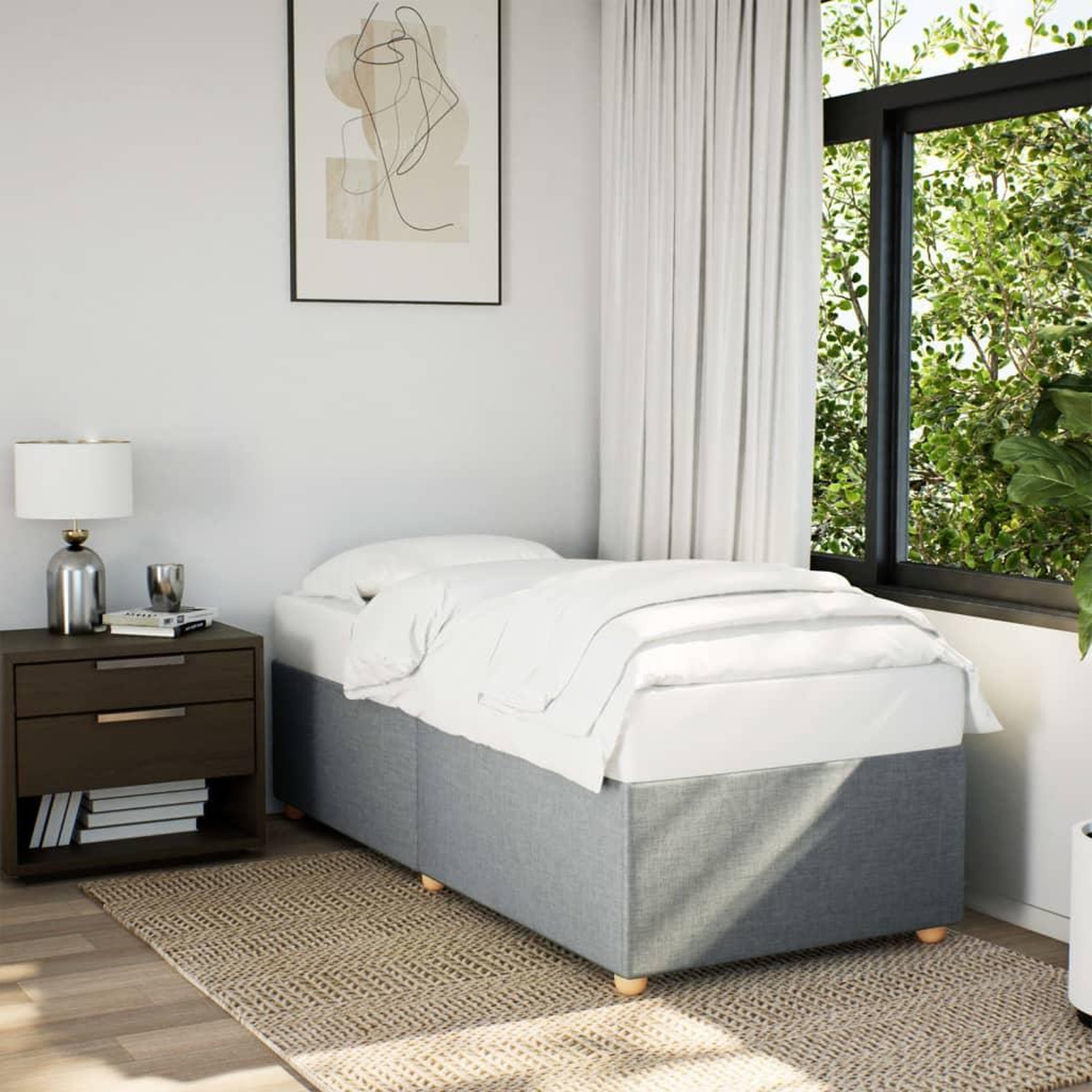 VIDAXL Cadre de lit sans matelas gris clair 90x200 cm tissu