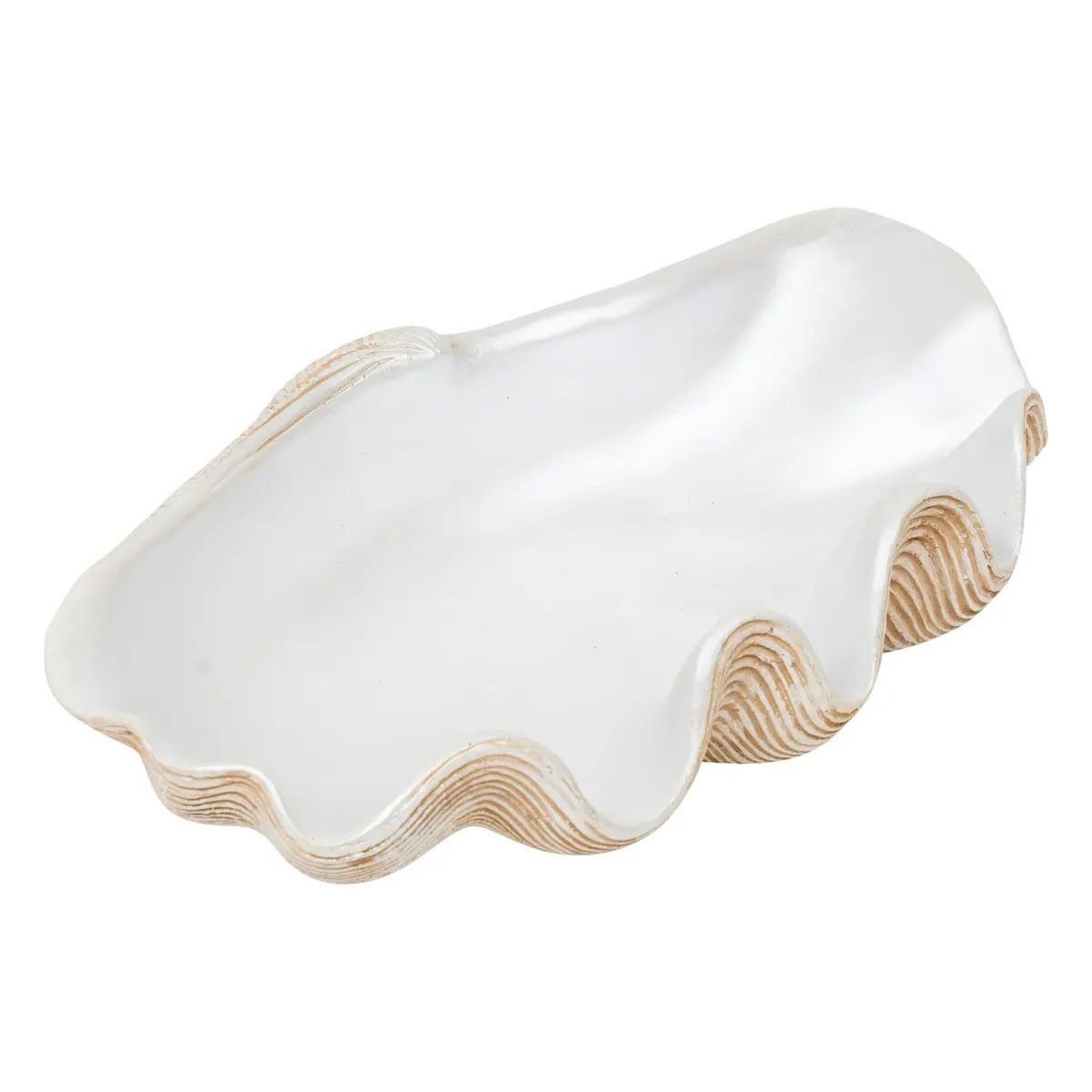 ATMOSPHERA Coupelle déco en résine  océane  36cm blanc