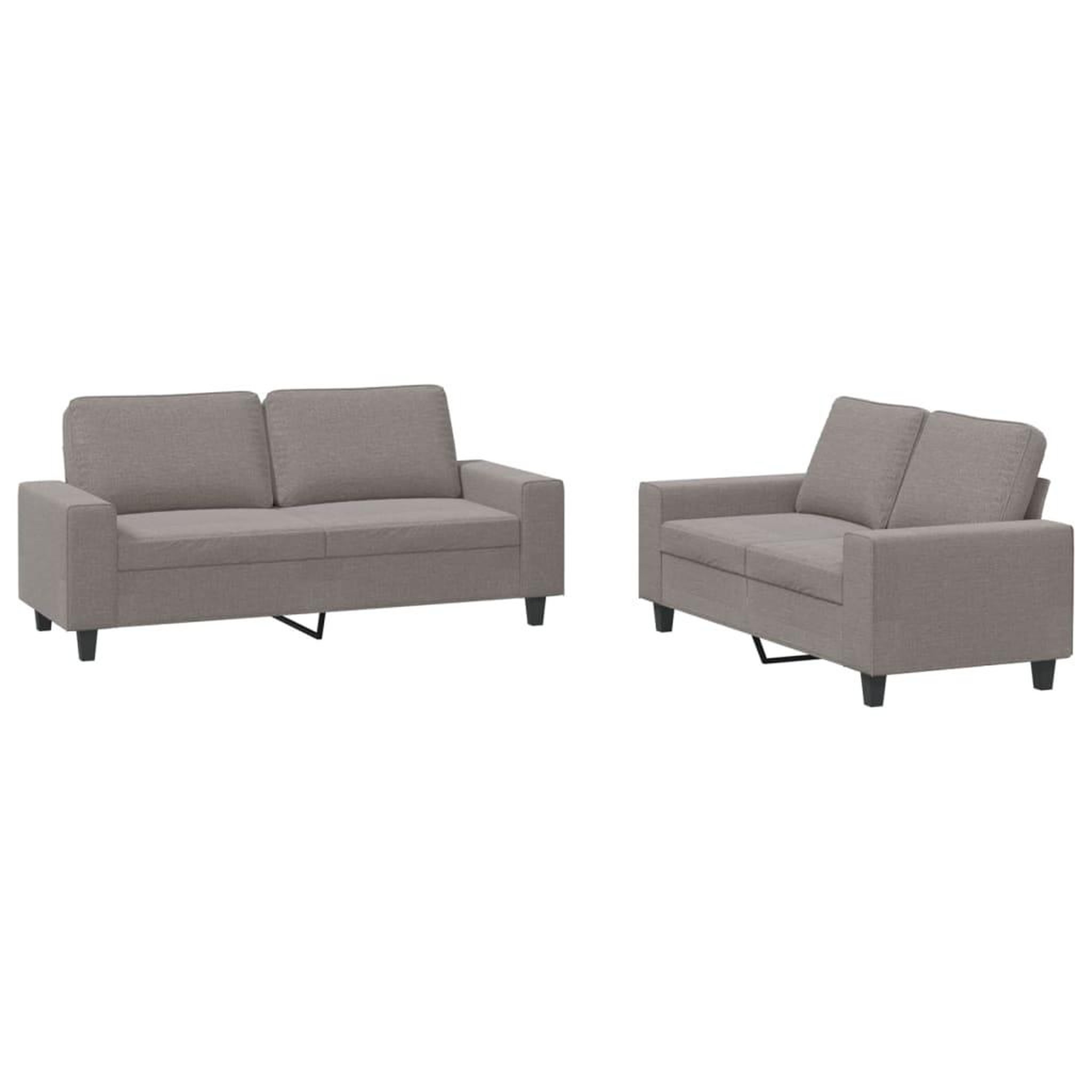 Voir la diapositive 2 : VIDAXL Ensemble de canapes 2 pcs taupe tissu