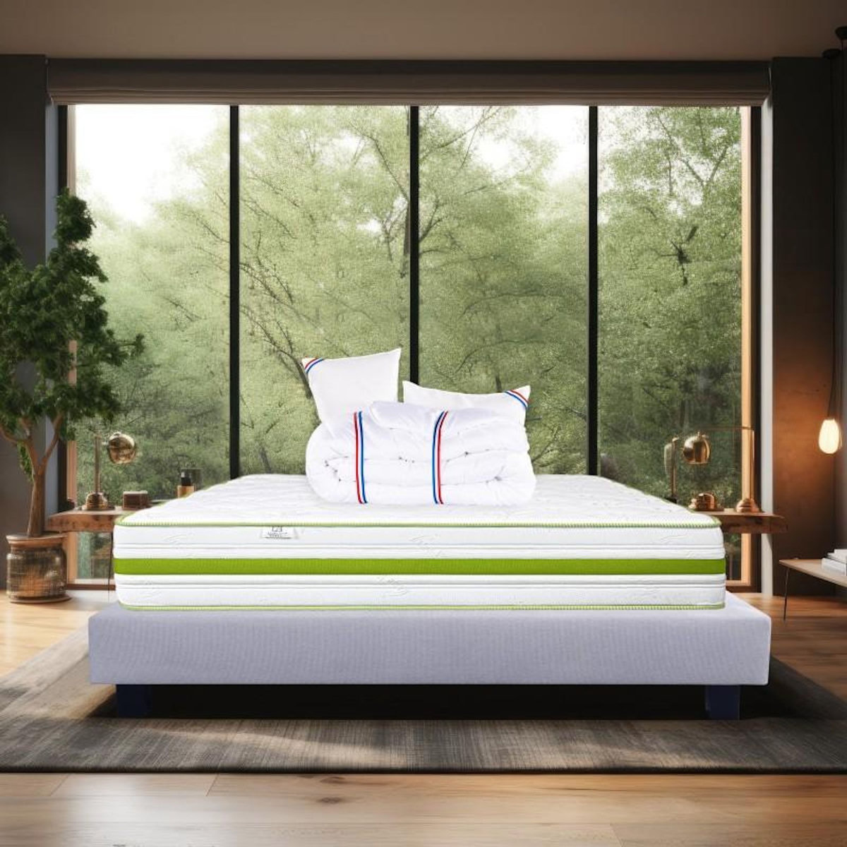 LUXURY LITERIE Ensemble literie mousse, Rêverie Ferme, Gris