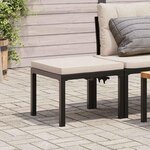 VIDAXL Tabouret de jardin avec coussin noir acier enduit de poudre