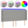 Voir la diapositive 2 : VIDAXL Tete de lit a LED Gris clair 203x16x118/128 cm Tissu
