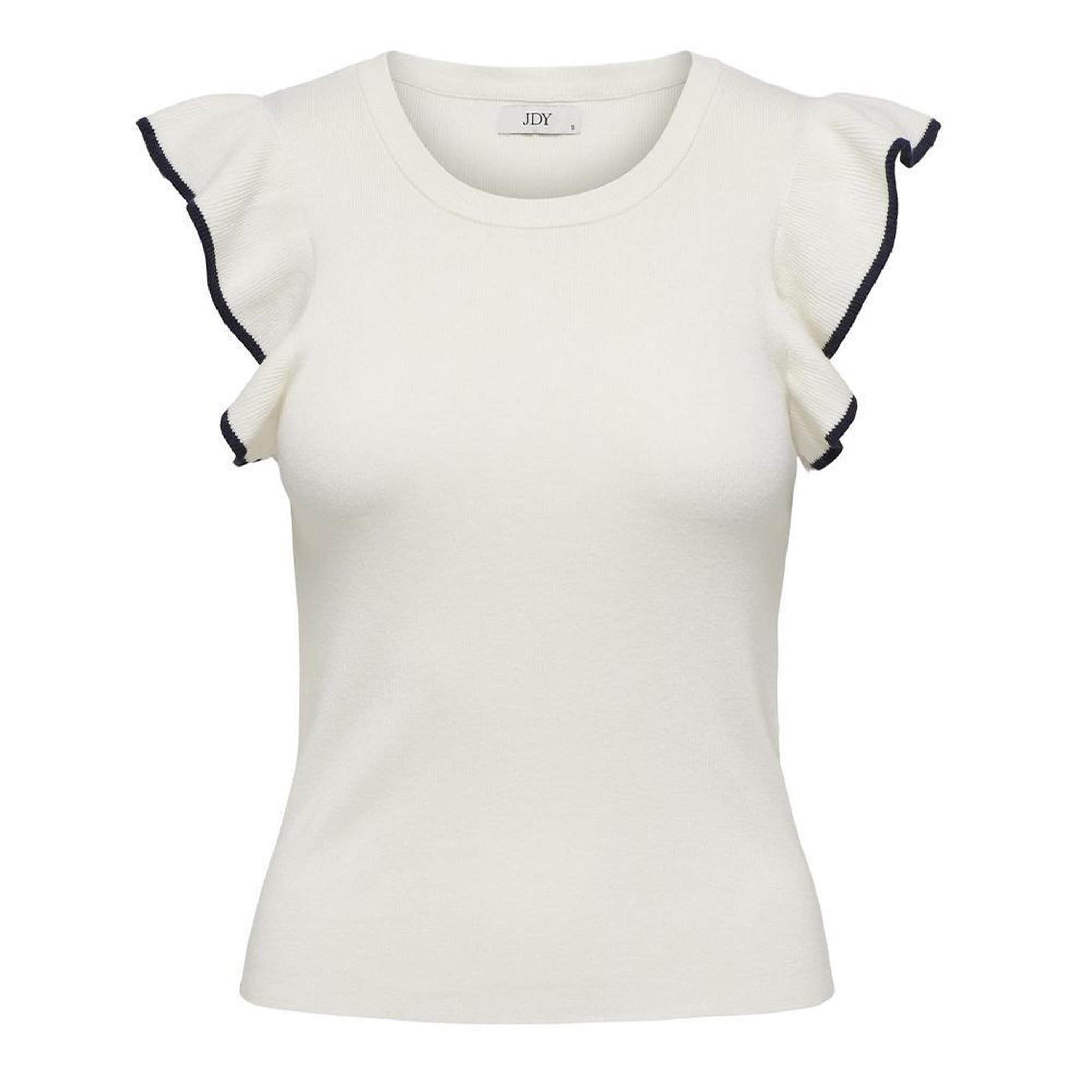 JACQUELINE DE YONG T-Shirt Blanc/Noir Femme JDY Adele. Coloris disponibles : Blanc