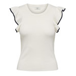 JACQUELINE DE YONG T-Shirt Blanc/Noir Femme JDY Adele. Coloris disponibles : Blanc