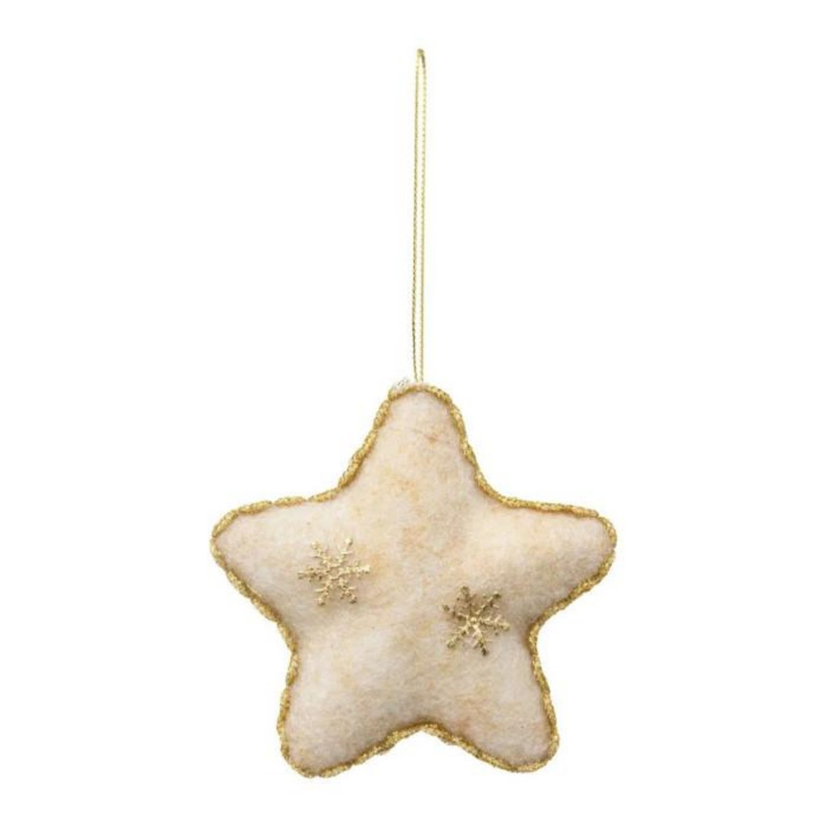 ATMOSPHERA Sujet de Noël  Étoile  11cm Blanc & Or