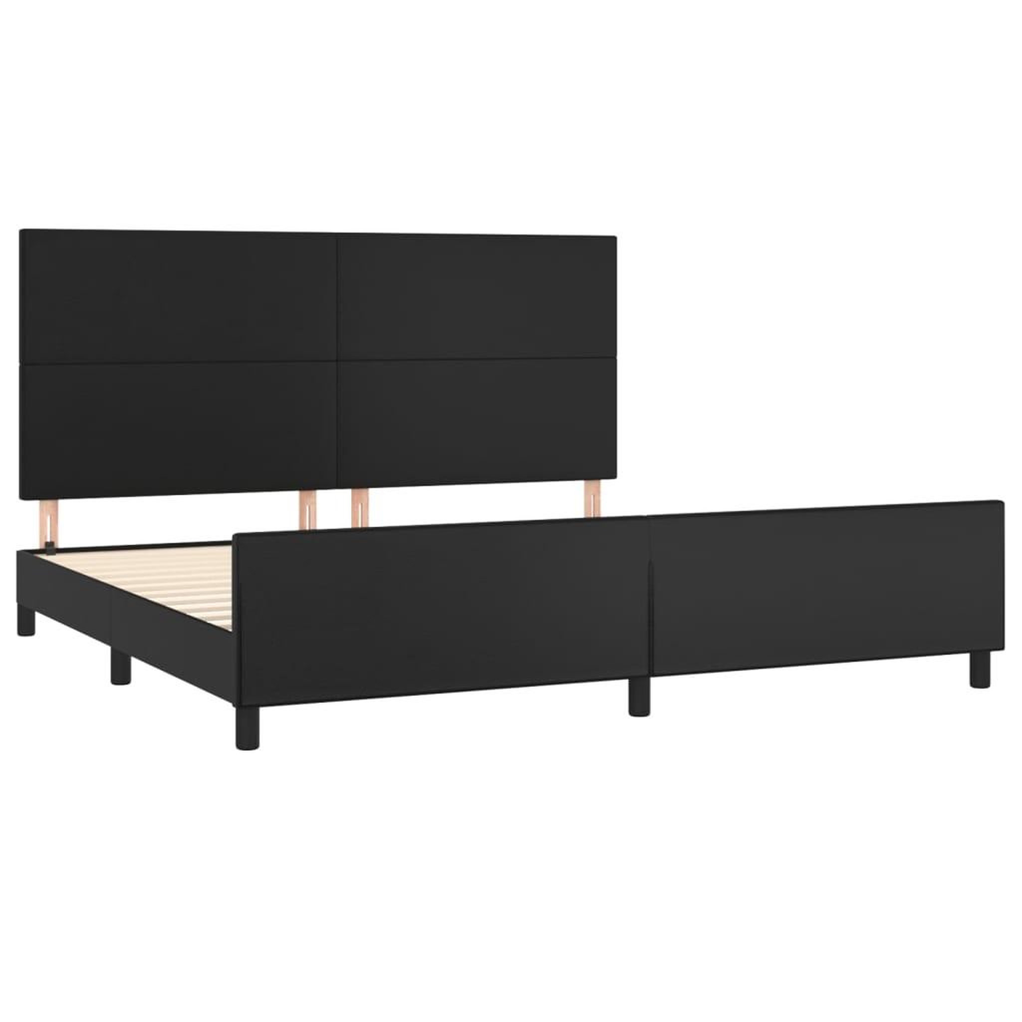 Voir la diapositive 4 : VIDAXL Cadre de lit sans matelas noir 200x200 cm similicuir
