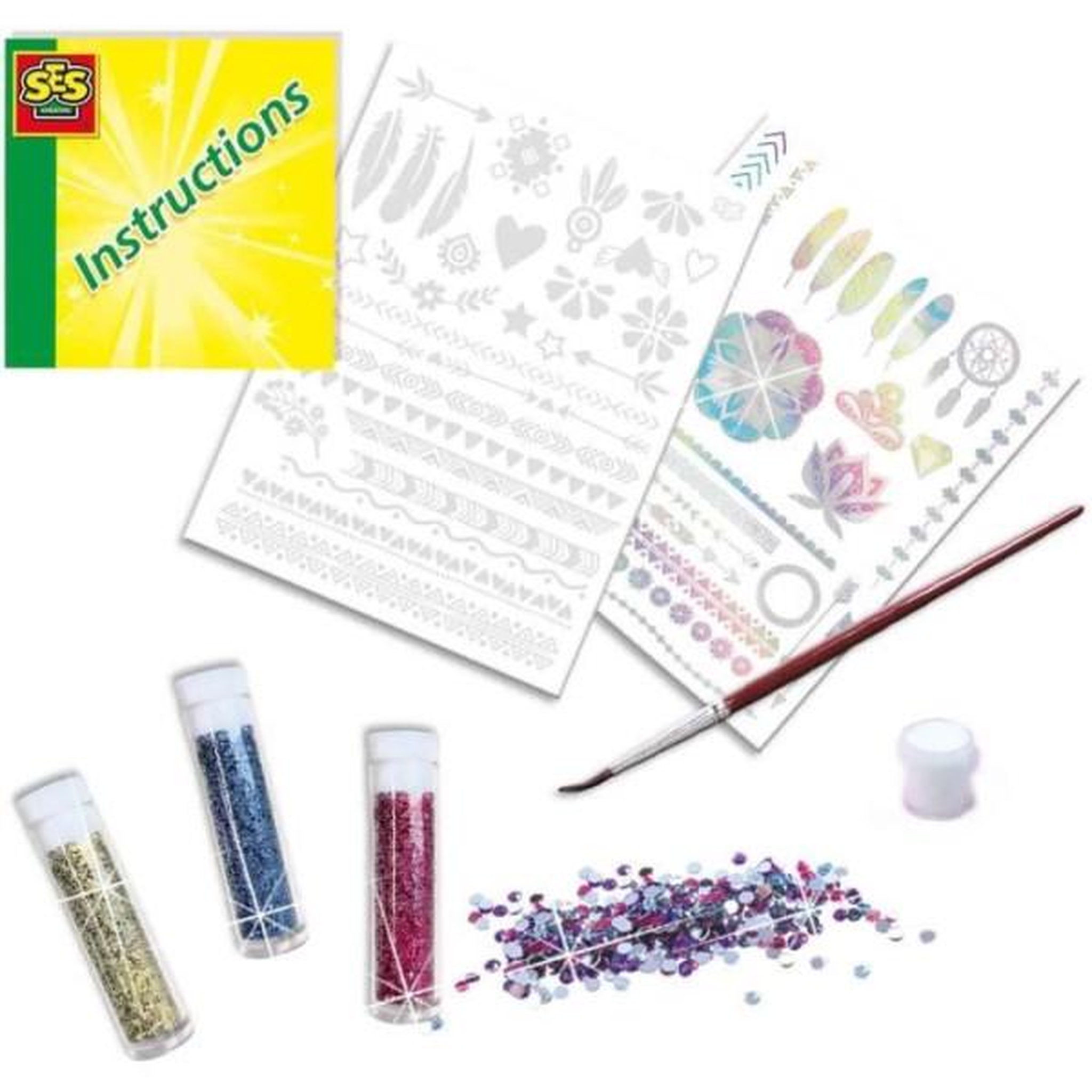 Voir la diapositive 5 : SES Creative Tatouages glamour 3 en 1 - SES CREATIVE - Multicolore - Blanc - Pour enfants des 5 mois