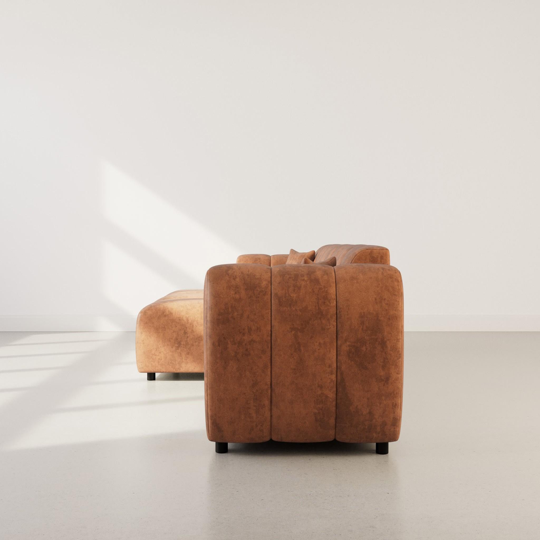 Voir la diapositive 6 : BEST MOBILIER Curtis - canapé d'angle gauche 4 places en simili